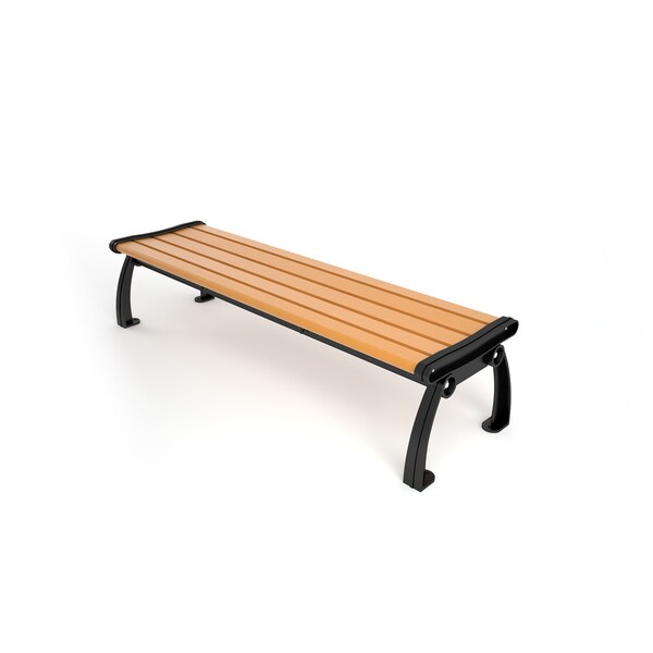 Cedar 5' Heritage Backless Bench with Black Frame